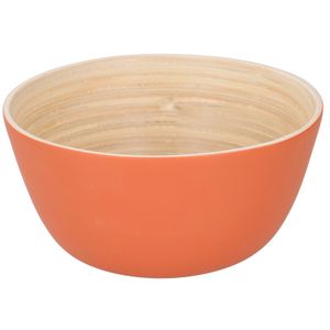 Bamboe snack schaaltje oranje 12 cm