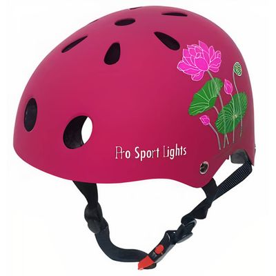 Pro Sport Lights Fietshelm Bloem Junior Polystyreen Roze Maat M Pro Sport Lights Fietshelm Bloem Junior Polystyreen Roze Maat M