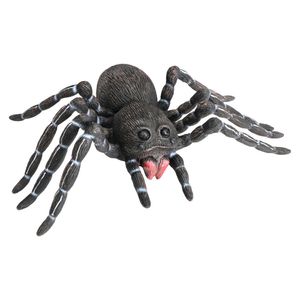 Chaks nep spin XXL - 46 x 30 cm - zwart - mega tarantula - Horror/griezel thema decoratie beestjes