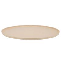 Onderbord/kaarsenbord - decoratie dienblad - metaal - mat creme wit - 46 x 2 cm - rond