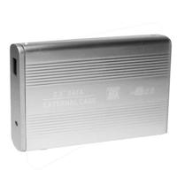 Externe Aluminium behuizing voor 2.5 inch SATA HDD harde schijf (zilverkleurig)