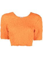 GANNI haut crop en coton biologique à fronces - Orange - thumbnail