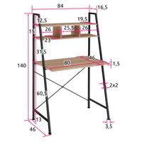 tectake - Bureau Exeter - 85,5x46,5x140cm - industrieel - lichtbruin - 404701 - thumbnail