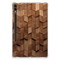 Silicone Tablet Hoes voor Samsung Galaxy Tab S9 Plus Wooden Cubes - thumbnail