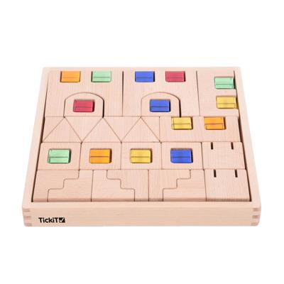 Tickit Houten Bouwstenen met edelstenen