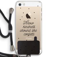 Confetti: iPhone 5 / 5S / SE Transparant Hoesje met koord