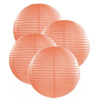 6x stuks luxe party bol lampionnen perzik 35 cm