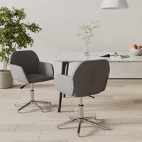Eetkamerstoelen draaibaar 2 st stof lichtgrijs