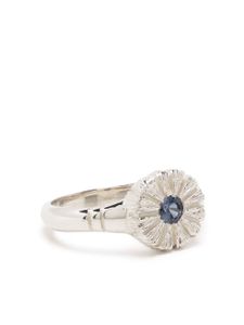 Bleue Burnham bague Flower Press en argent Sterling