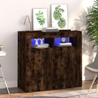 Dressoir met LED-verlichting 80x35x75 cm bruin eiken