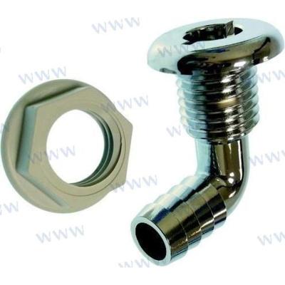 THTH-7590CP - 90 DOORVOER-HUIDSAANSLUITING VOOR 19 MM SLANGEN.