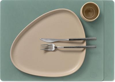LIND DNA Placemats Nupo - Leer - Pastel Green - 45 x 35 cm - 2 Stuks
