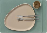 LIND DNA Placemats Nupo - Leer - Pastel Green - 45 x 35 cm - 2 Stuks