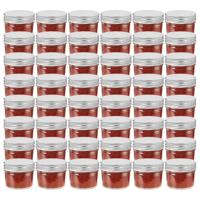 VidaXL Jampotten met zilverkleurige deksels 48 st 110 ml glas