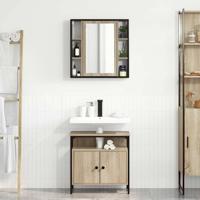 Badkamermeubelset 2 pcs Bruin 60 x 30 x 60 cm Bewerkt hout
