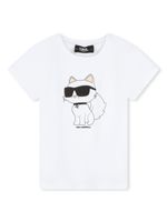 Karl Lagerfeld Kids t-shirt en coton à imprimé Choupette - Blanc