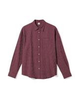 HEMA Herenoverhemd Maurice seersucker blokken bordeauxrood (bordeauxrood)
