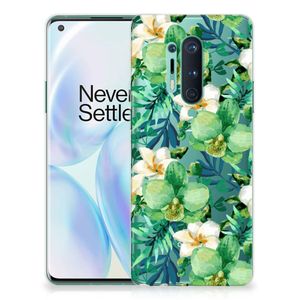 OnePlus 8 Pro TPU Case Orchidee Groen