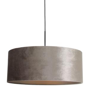 Steinhauer Hanglamp Sparkled 50cm zwart met Taupe velourse kap 8157ZW