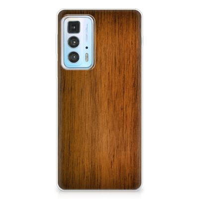 Motorola Edge 20 Pro | Bumper Hoesje | Donker Hout