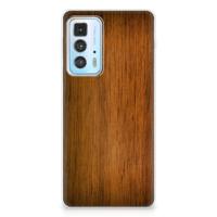 Motorola Edge 20 Pro | Bumper Hoesje | Donker Hout