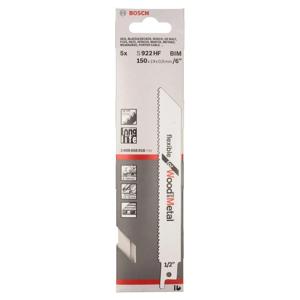 Bosch Professional S922HF Reciprozaagblad 150mm Flexible for Wood and Metal VE=5 - 2608656016