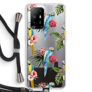Kleurrijke papegaaien: Oppo A95 5G Transparant Hoesje met koord