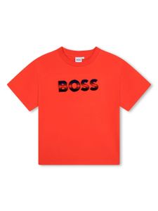 BOSS Kidswear t-shirt en coton à logo brodé - Rouge