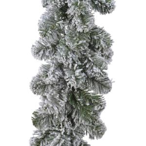 Everlands dennenslinger - groen met sneeuw - 270 cm - 25 cm breed - guirlande