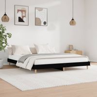 Bedframe massief hout zwart 200x200 cm - thumbnail