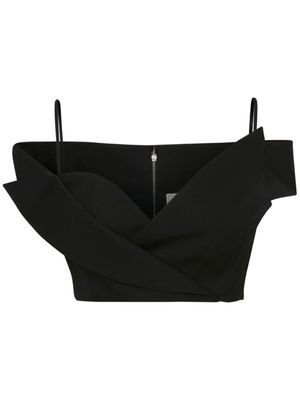 Alexander McQueen haut Trompe L'œil à coupe crop - Noir