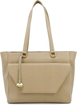 MŌSZ Denise Leren laptoptas dames 15.6 inch-Snake Taupe