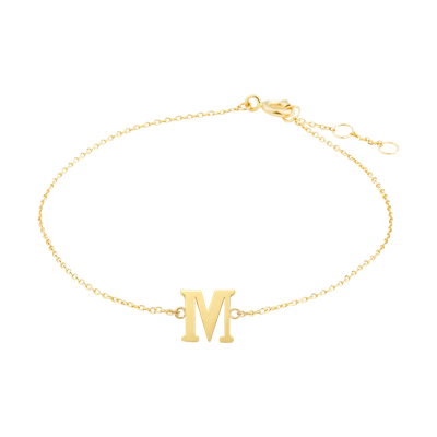 Minimalistische letter armband - 14K GOUD - Goud - M