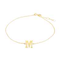 Minimalistische letter armband - 14K GOUD - Goud - M