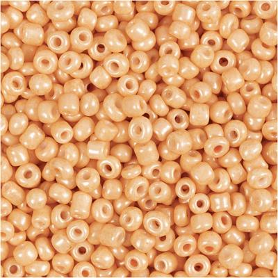 Creativ Company Rocailles, d 3 mm, afm 8/0, gatgrootte 0,6-1,0 mm, peach, 25 gr/ 1 doos