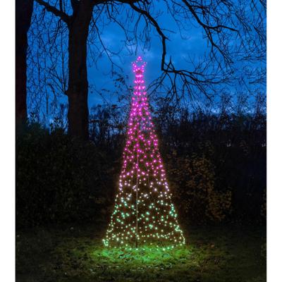 Vlaggenmast verlichte kerstboom - 480 led lampjes - D100 x H320 cm - colour changing