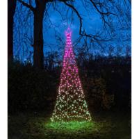 Vlaggenmast verlichte kerstboom - 480 led lampjes - D100 x H320 cm - colour changing