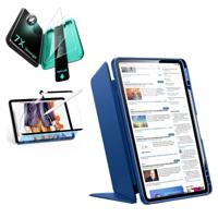 iPad Air 13" (M4) 2026 Bundle Flip Magnetic Case with Pencil Holder, Paper-Feel Magnetic & Armorite® Protection - Navy Blue