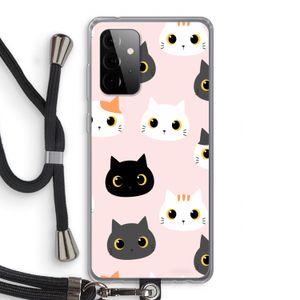Katten: Samsung Galaxy A72 5G Transparant Hoesje met koord
