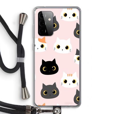 Katten: Samsung Galaxy A72 5G Transparant Hoesje met koord