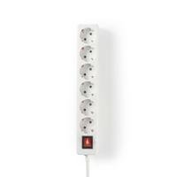 Nedis EXSO630F2WT Stekkerdoos Beschermend Contact Met Aan/uit-schakelaar 6-wegs 3,0 M Wit