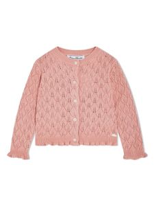 Tartine Et Chocolat cardigan en maille pointelle à volants - Rose