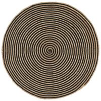 Vloerkleed handgemaakt met spiraal ontwerp 120 cm jute zwart - thumbnail