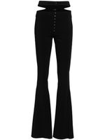 Mugler pantalon évasé à découpes - Noir - thumbnail