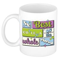 Cadeau koffie/thee mok - de beste collega - van de wereld - wit - 300 ml - keramiek