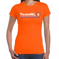 EK / WK supporter T-shirt dames - oranje - Team NL - Leeuw - voetbal supporter