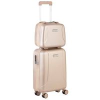 CarryOn Skyhopper Handbagage en Beautycase - 55cm TSA Trolley - Make-up koffer - Champagne - thumbnail