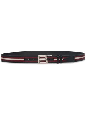 Bally ceinture rayée à boucle logo - Noir