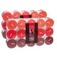 Geurkaars waxine/theelichtjes - 60x stuks - Rood fruit - 3,5 branduren - thumbnail