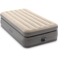 Intex 64162ND Prime Comfort 1-Persoons Luchtbed 99x191x51 cm + Ingebouwde Pomp Grijs/Beige
